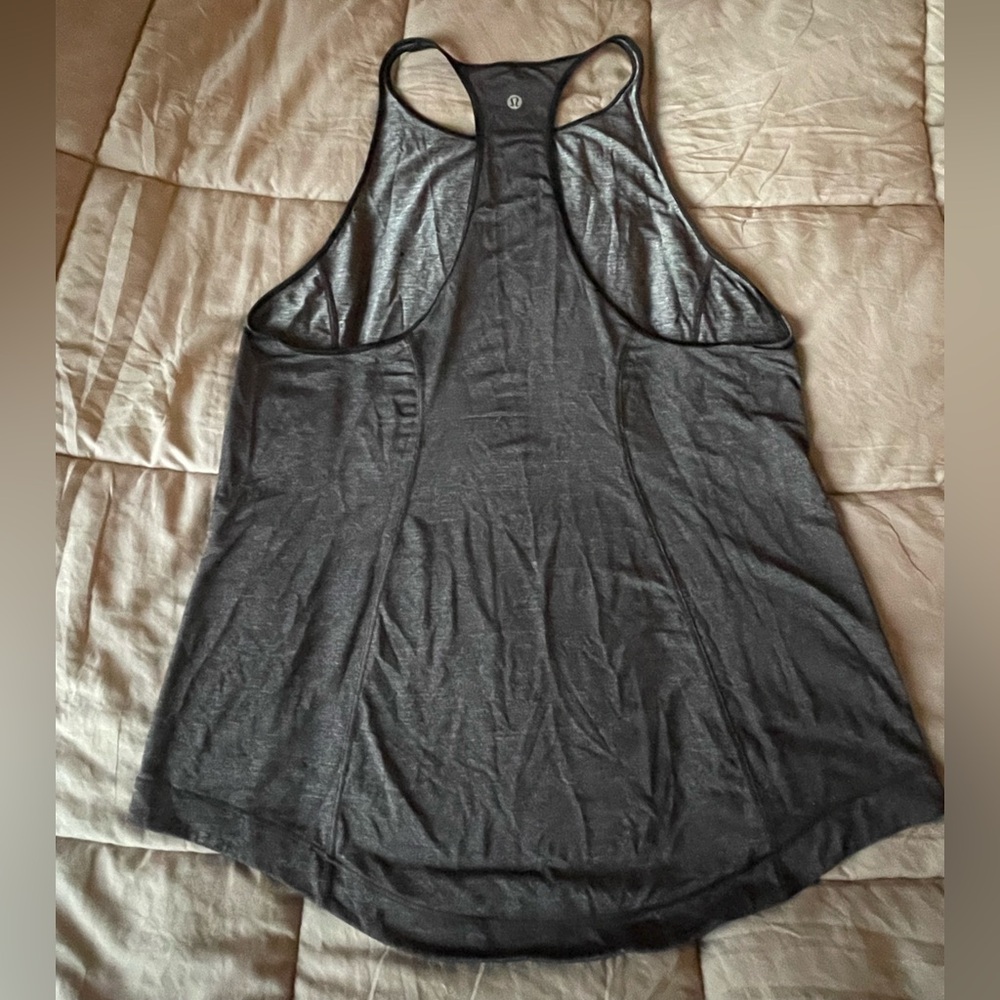 Lululemon Time To Sweat Tank My Race My Pace Heathered Black Gray Size L - Picture 8 of 13